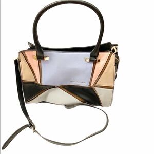 With212 Geometric Retro Pink Black Crossbody Purse